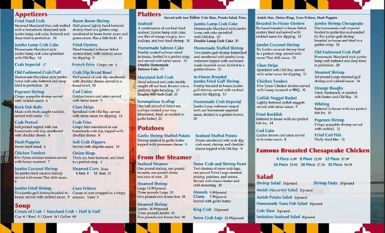 Vince's Crab House - Manchester, MD menu_pic