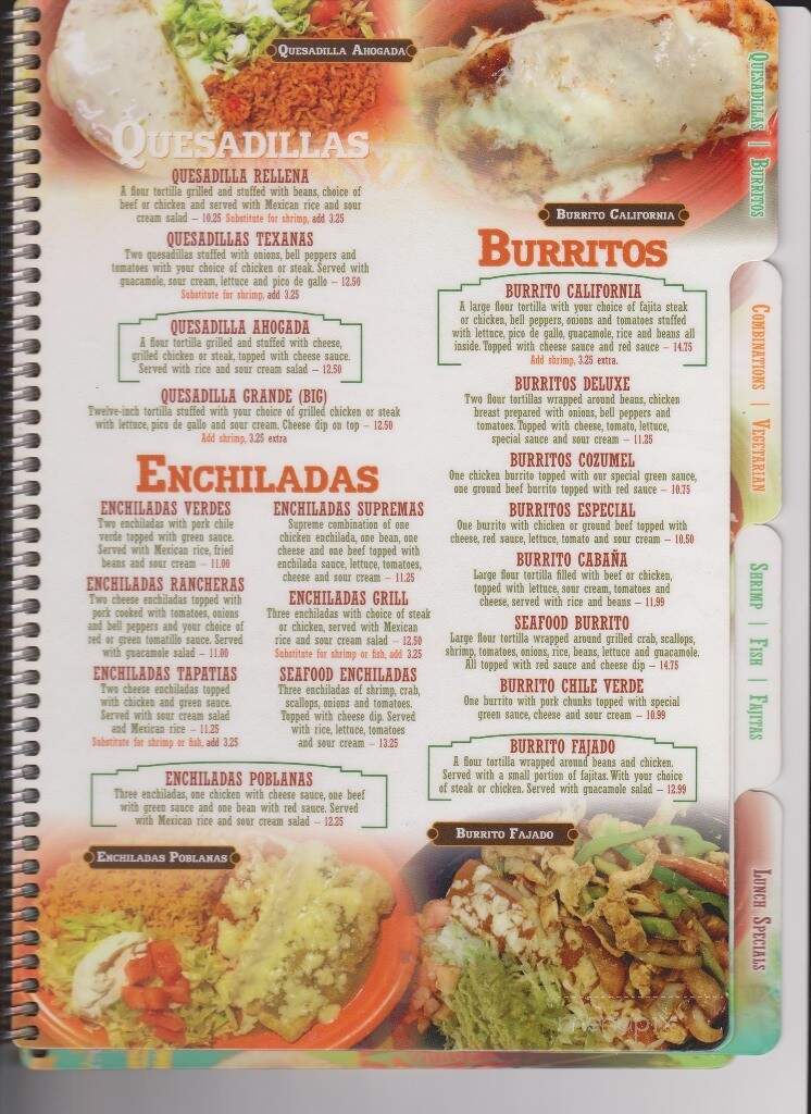 La Cabana Mexican Cuisine - Marinette, WI menu_pic