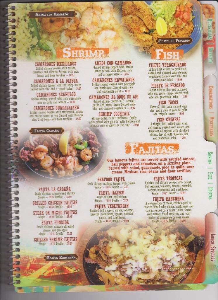 La Cabana Mexican Cuisine - Marinette, WI menu_pic