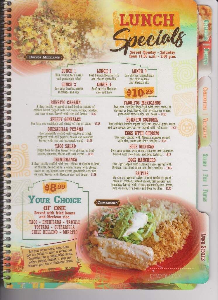 La Cabana Mexican Cuisine - Marinette, WI menu_pic