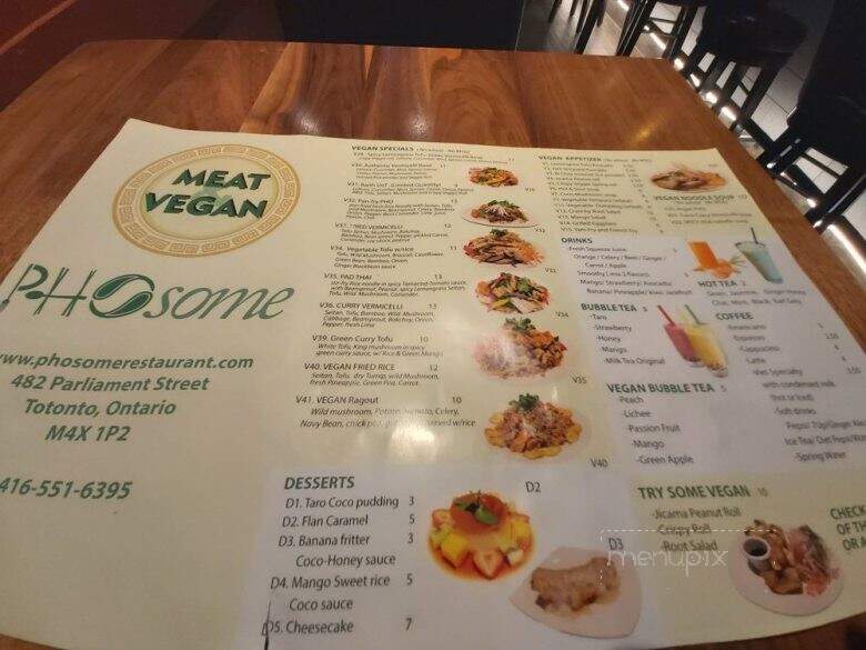 Phosome - Toronto, ON menu_pic