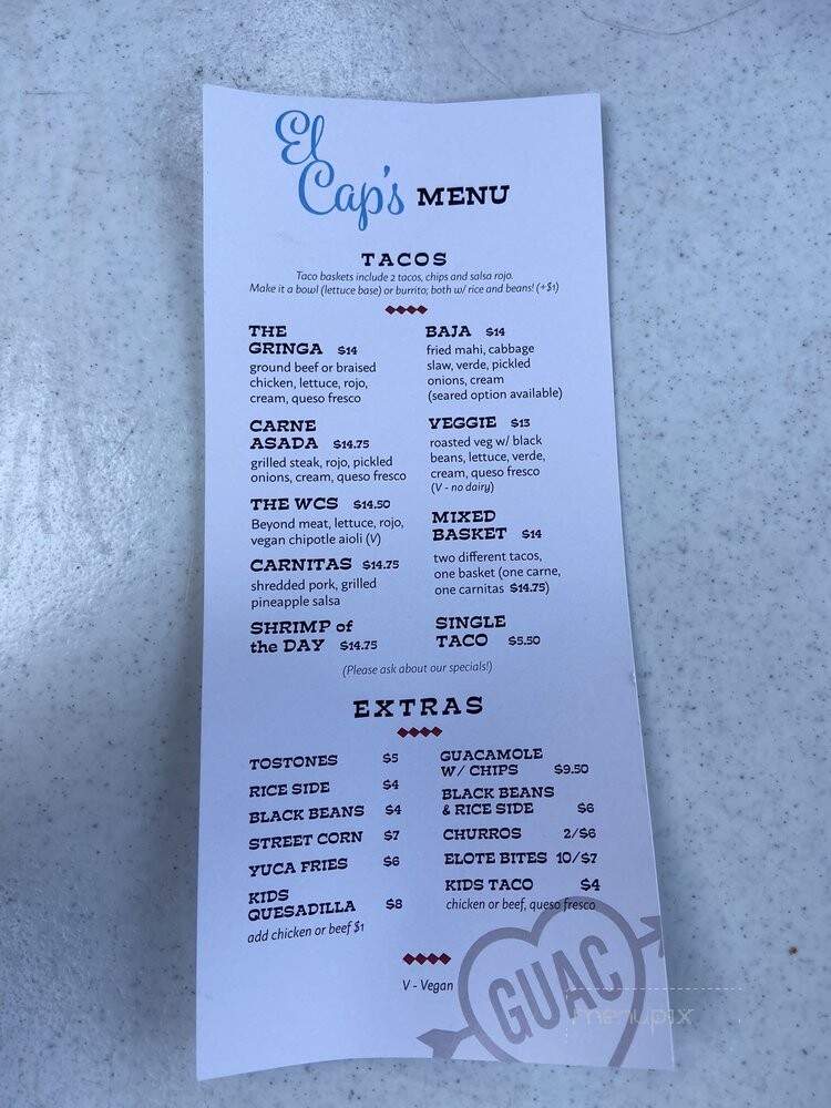 El Capitan's Taco Shack - Woodbine, NJ menu_pic