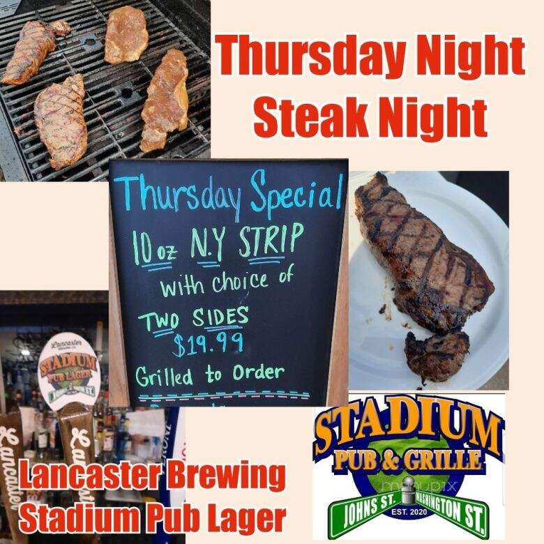 Stadium Pub & Grille - Johnstown, PA menu_pic
