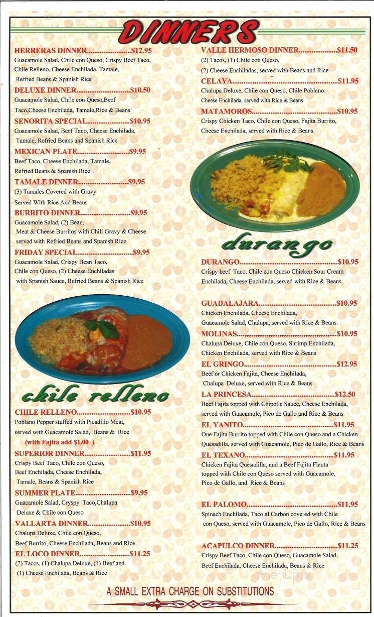 Herrera's Mexican Restaurant - Navasota, TX menu_pic