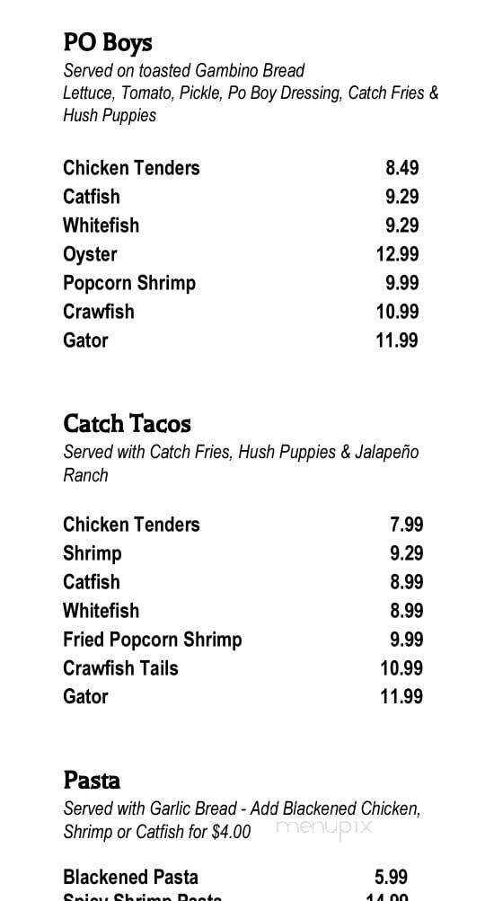The Catch - Midwest City, OK menu_pic