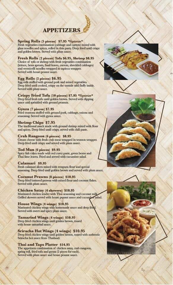 Thai and Taps - Snohomish, WA menu_pic
