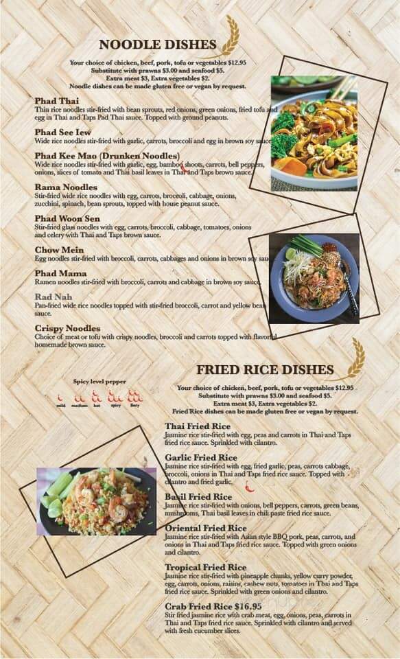 Thai and Taps - Snohomish, WA menu_pic