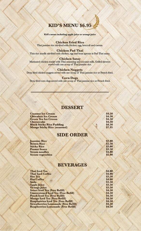 Thai and Taps - Snohomish, WA menu_pic