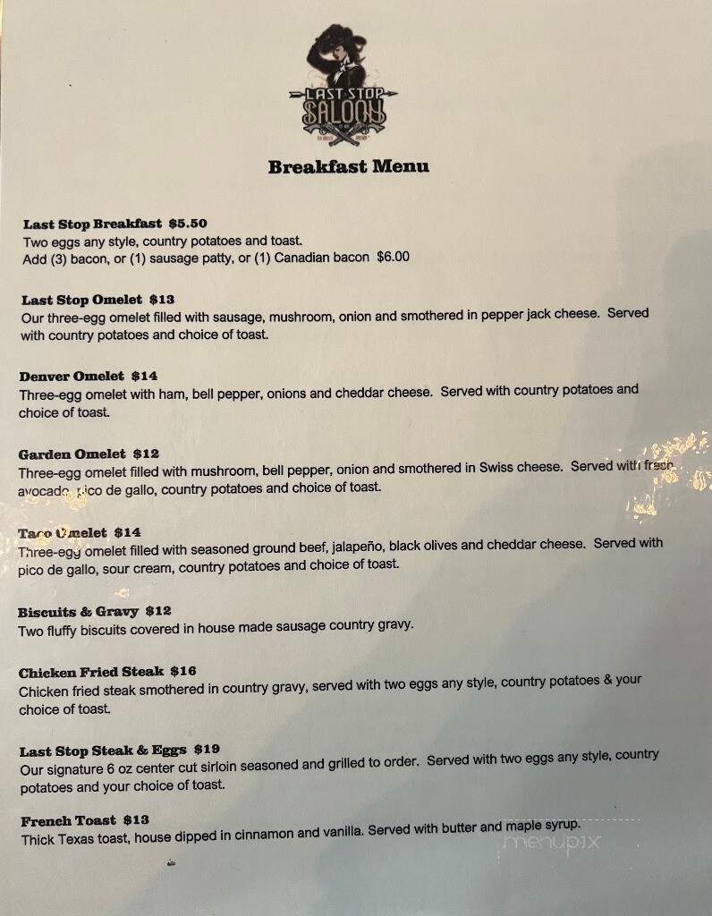 Last Stop Saloon - The Dalles, OR menu_pic