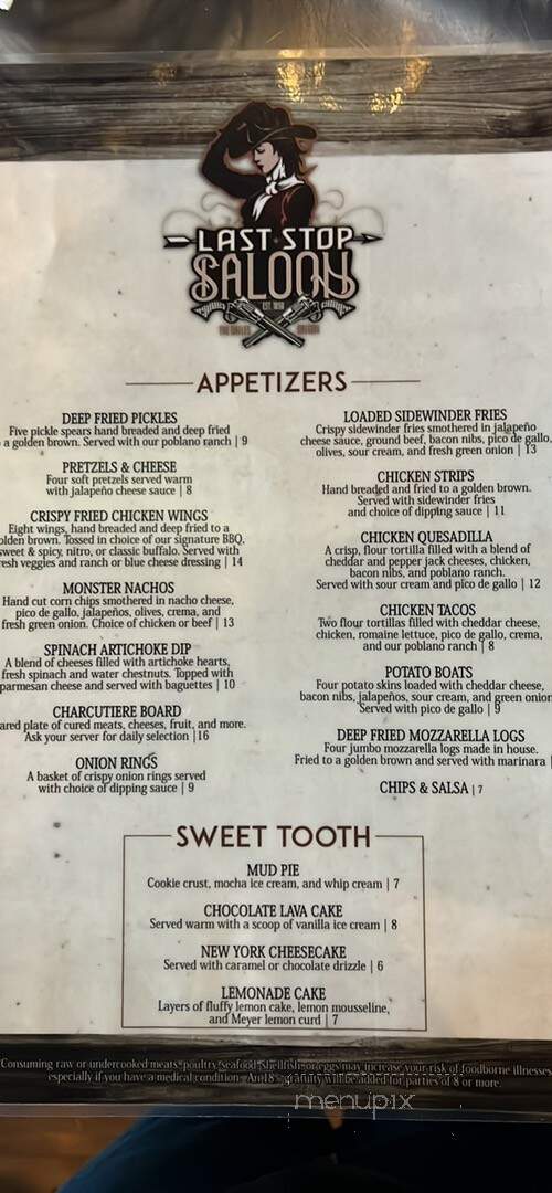 Last Stop Saloon - The Dalles, OR menu_pic