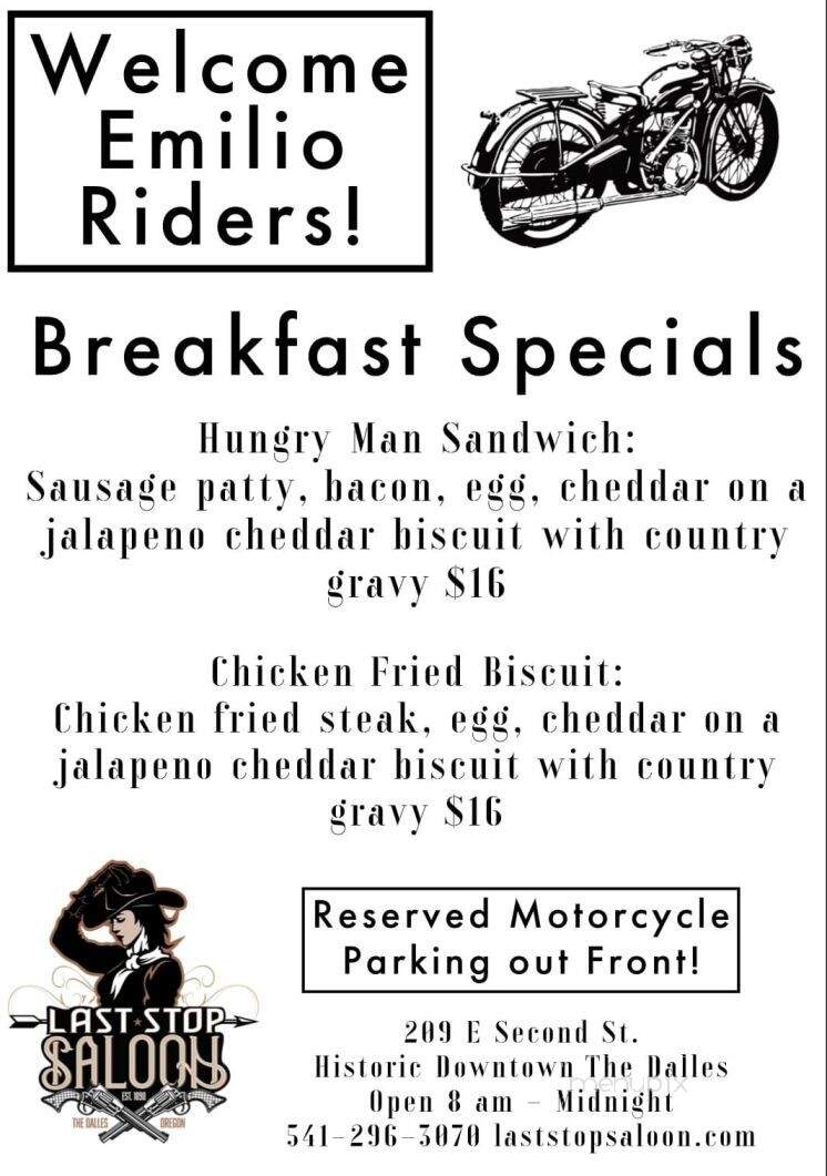 Last Stop Saloon - The Dalles, OR menu_pic