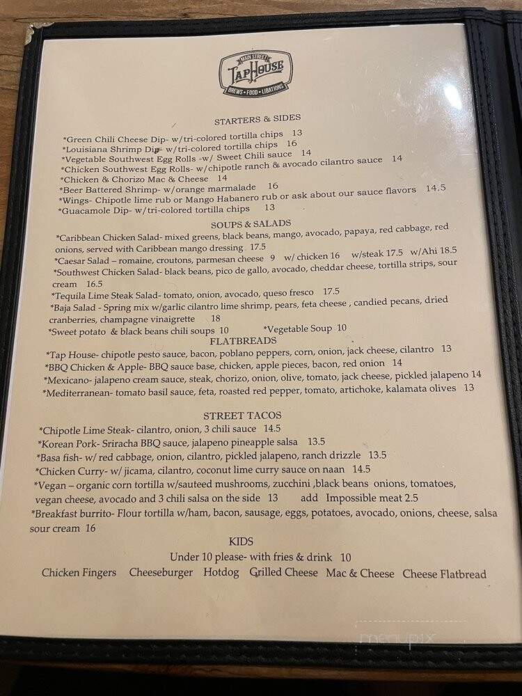 Online Menu of Main Street Tap House, Placerville, CA