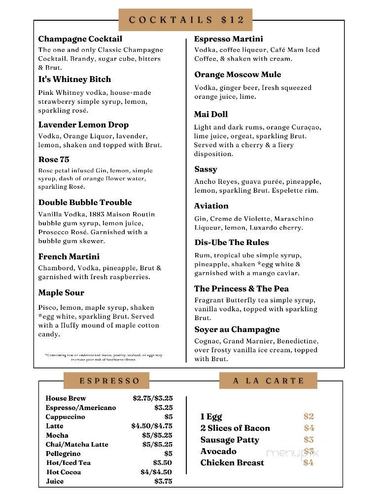 Sip Champagne & Dessert Bar - Eugene, OR menu_pic
