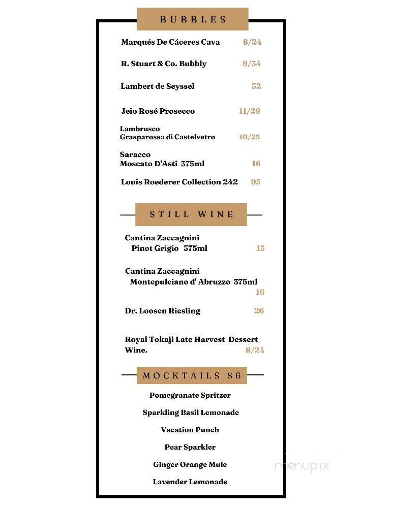 Sip Champagne & Dessert Bar - Eugene, OR menu_pic