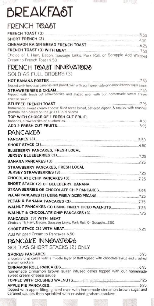 Doo Wop Coffee Shop & Ice Cream Parlor - Wildwood Crest, NJ menu_pic
