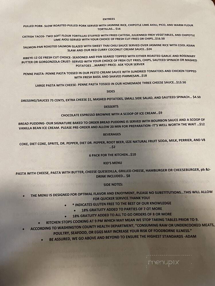 Frank & Lola's Neighborhood Restaurant & Bar - Bartlesville, OK menu_pic