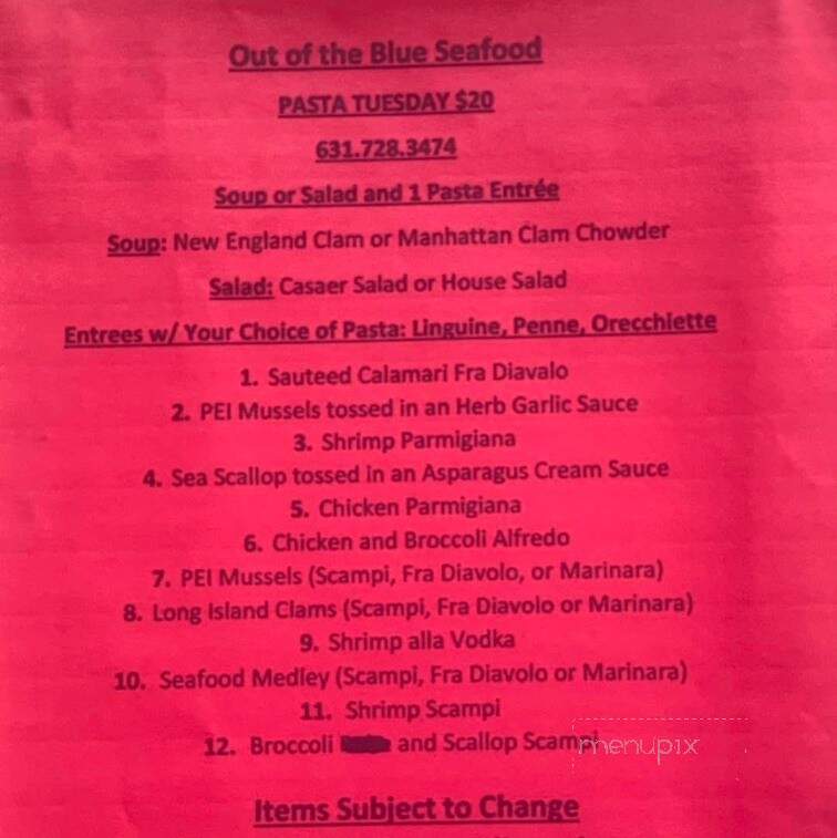 Out of the Blue Seafood - Hampton Bays, NY