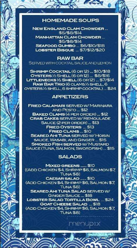 Out of the Blue Seafood - Hampton Bays, NY menu_pic