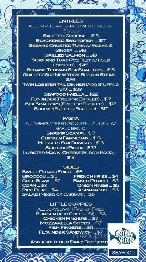 Out of the Blue Seafood - Hampton Bays, NY menu_pic