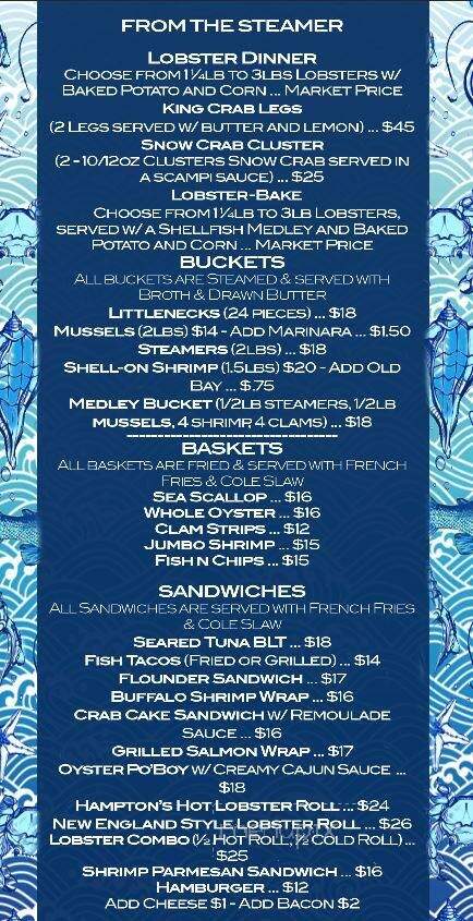 Out of the Blue Seafood - Hampton Bays, NY menu_pic