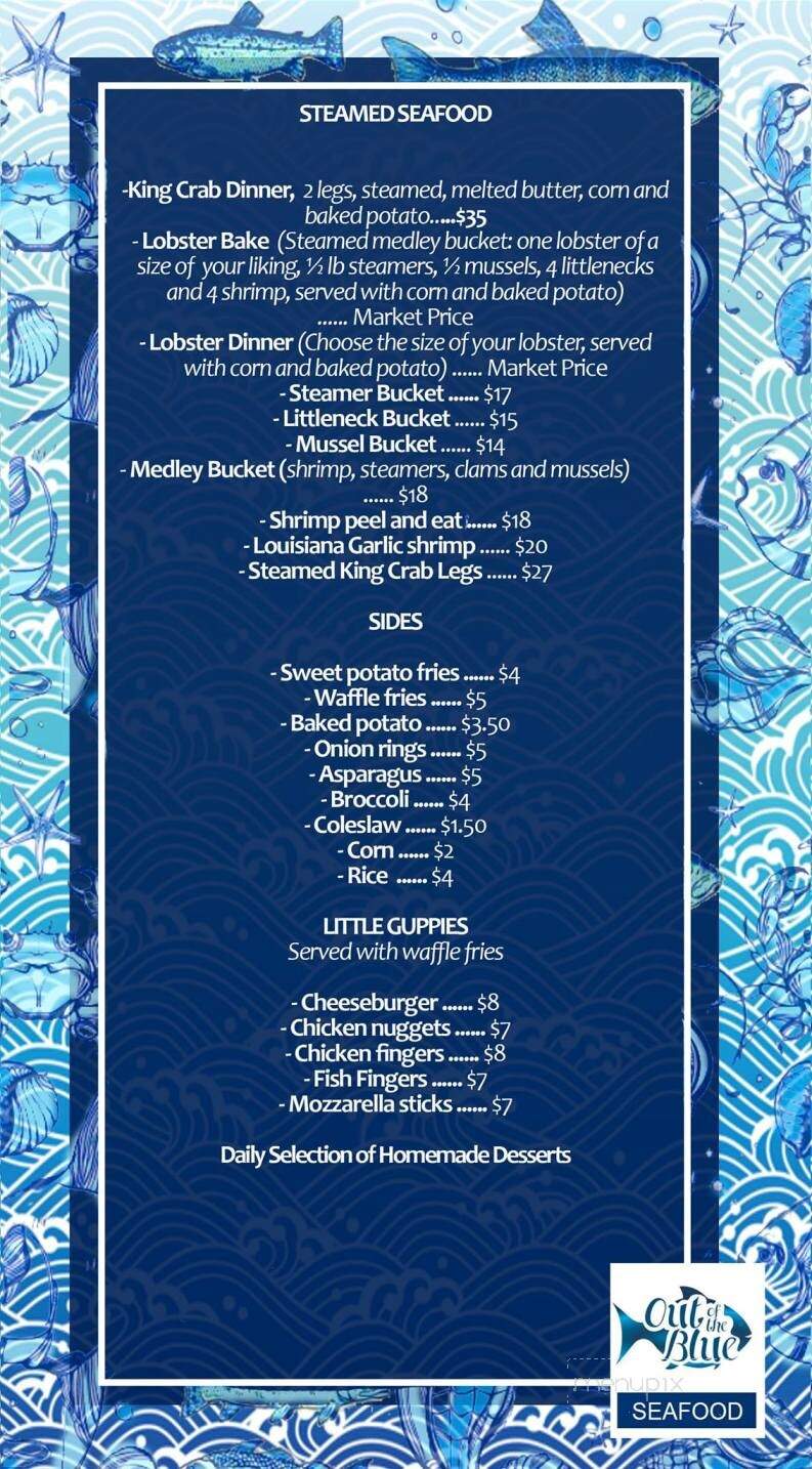 Out of the Blue Seafood - Hampton Bays, NY menu_pic