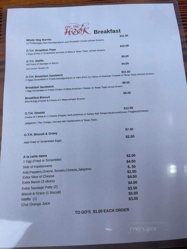 Off The Hook - Panama City Beach, FL menu_pic