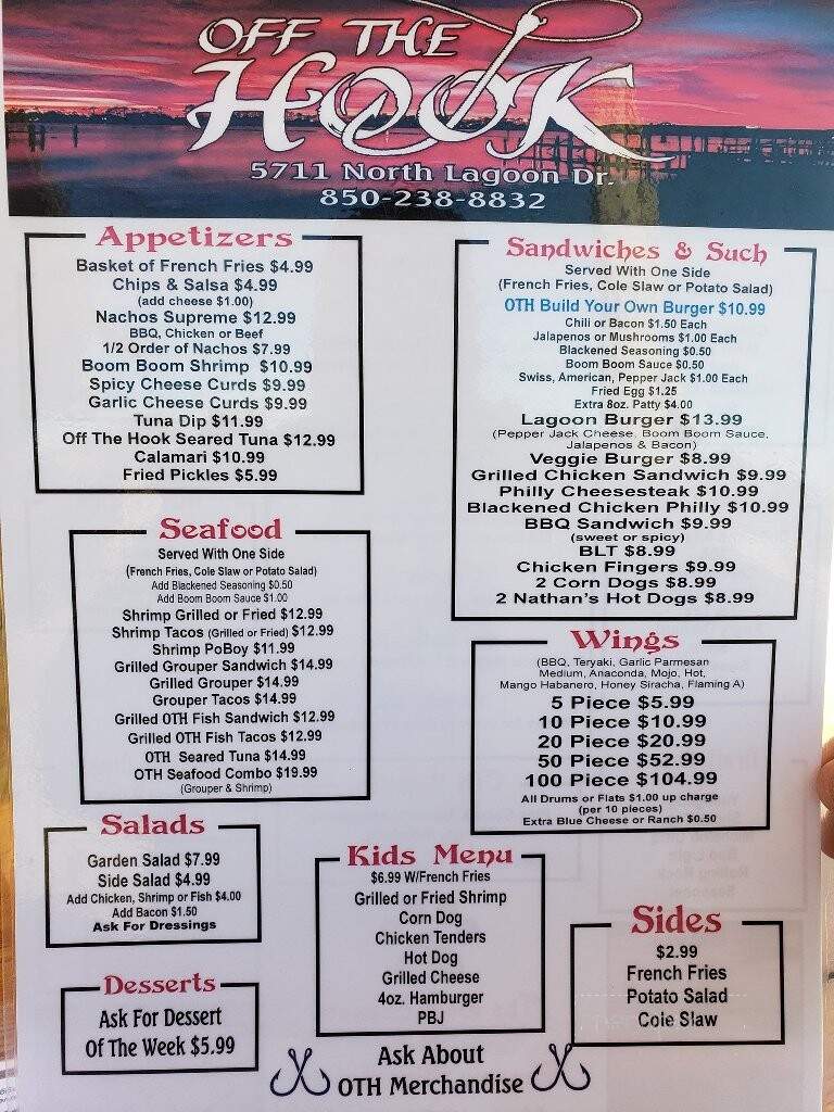 Off The Hook - Panama City Beach, FL menu_pic