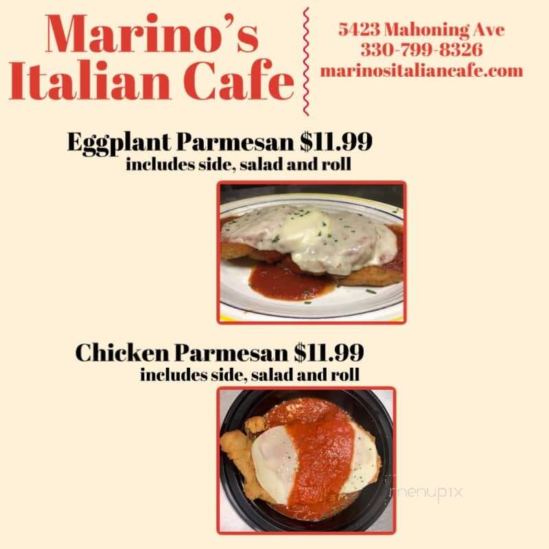 Marino's Italian Cafe - Youngstown, OH menu_pic
