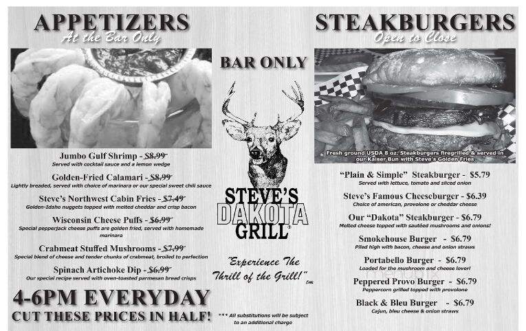Steve's Dakota Grill - Mansfield, OH menu_pic