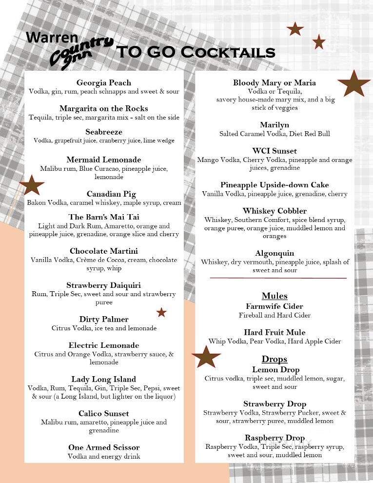 Warren Country Inn - Warren, OR menu_pic