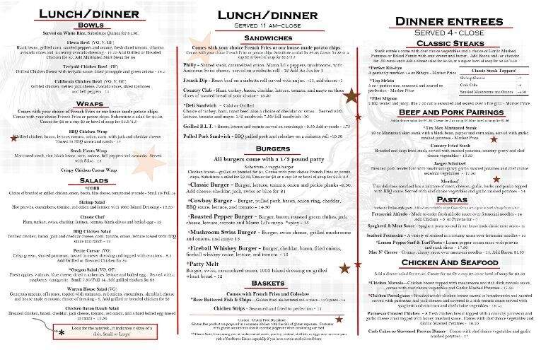 Warren Country Inn - Warren, OR menu_pic