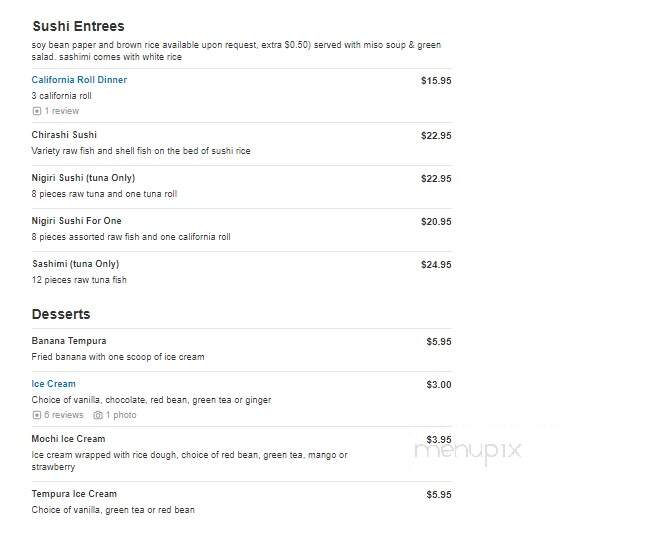 Sumo Hibachi Steakhouse and Sushi Bar - Wall, NJ menu_pic