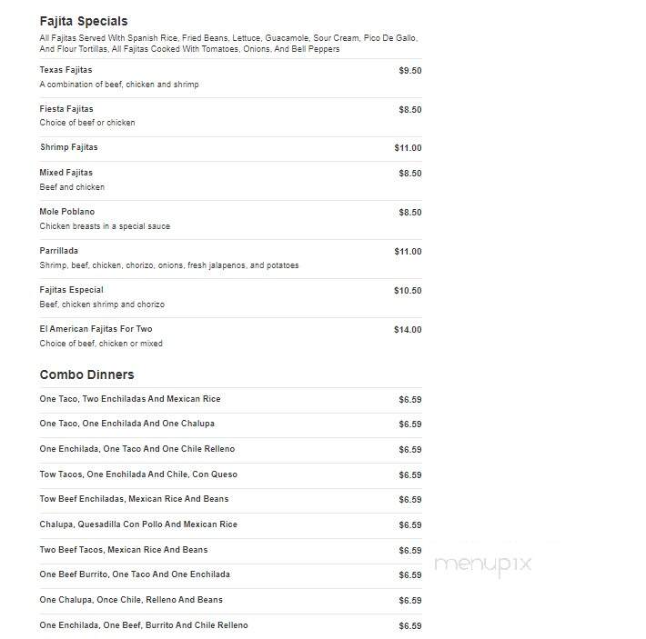 La Fiesta - Artesia, NM menu_pic