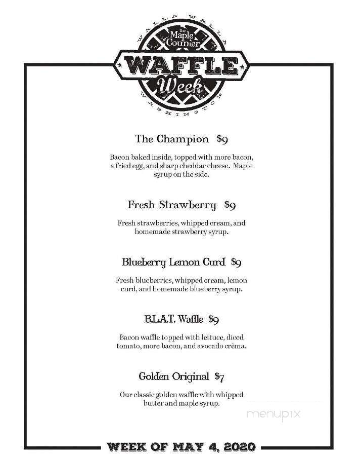 Maple Counter Cafe - Walla Walla, WA menu_pic