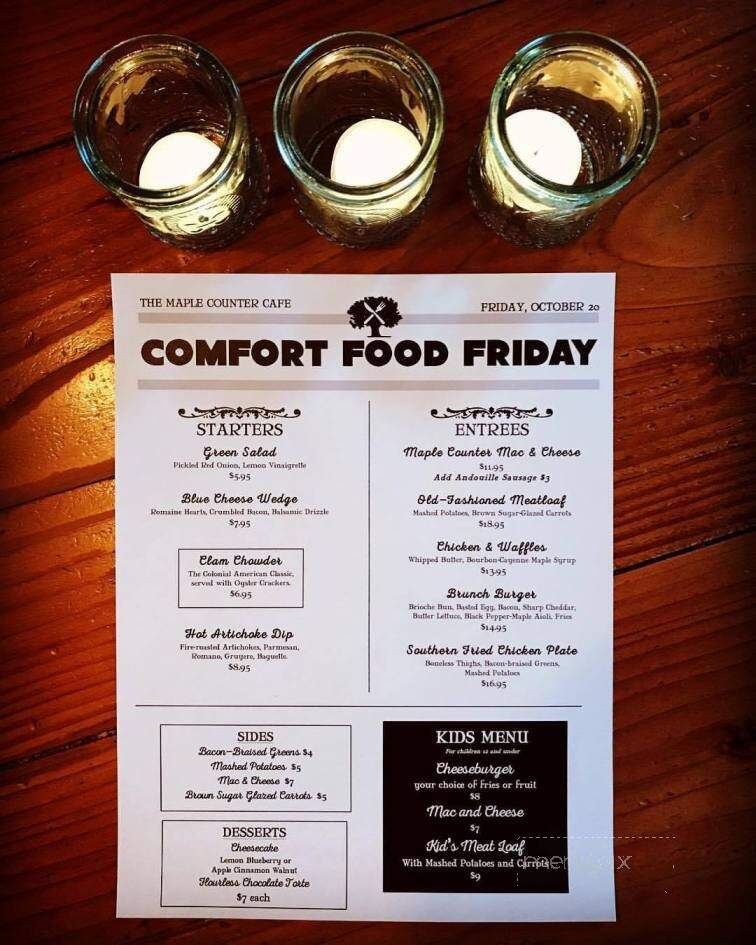 Maple Counter Cafe - Walla Walla, WA menu_pic