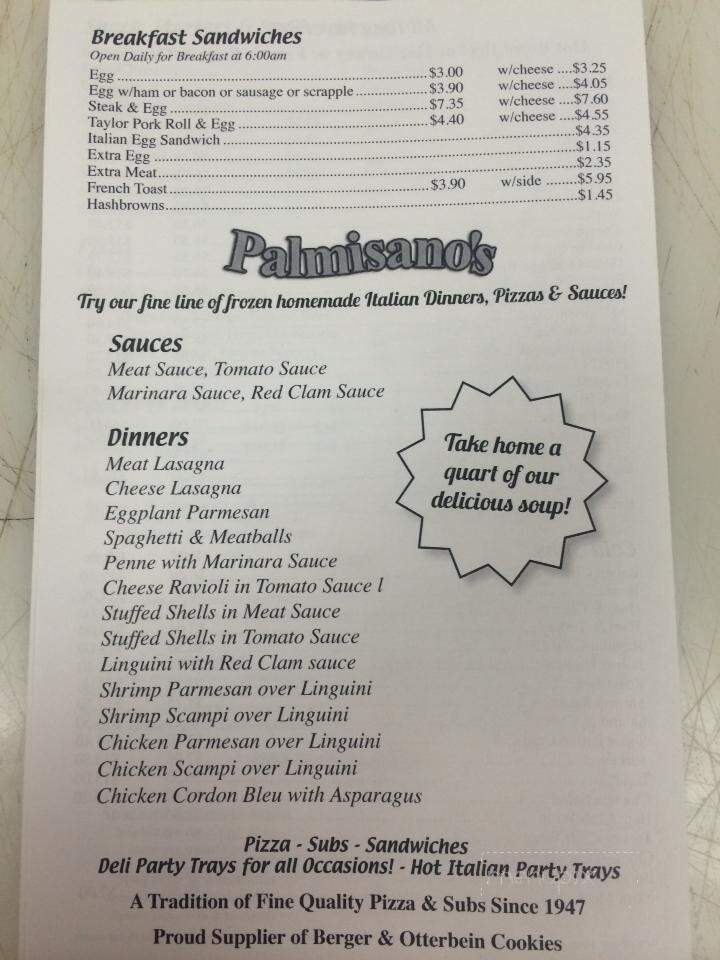 Palmisano's Italian Deli - Baldwin, MD menu_pic