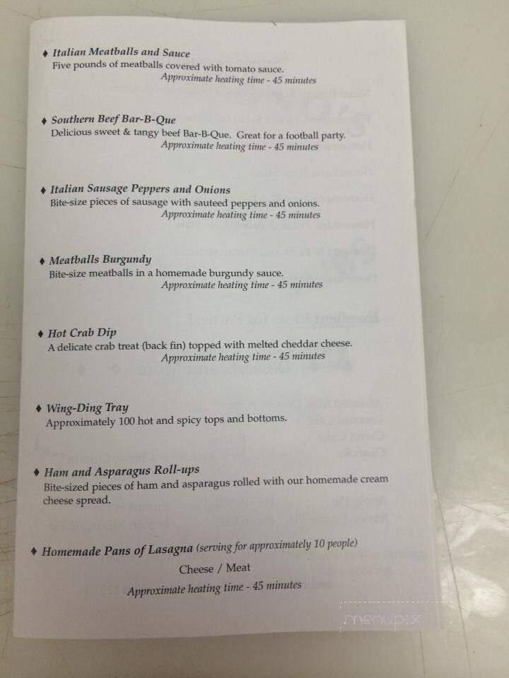 Palmisano's Italian Deli - Baldwin, MD menu_pic