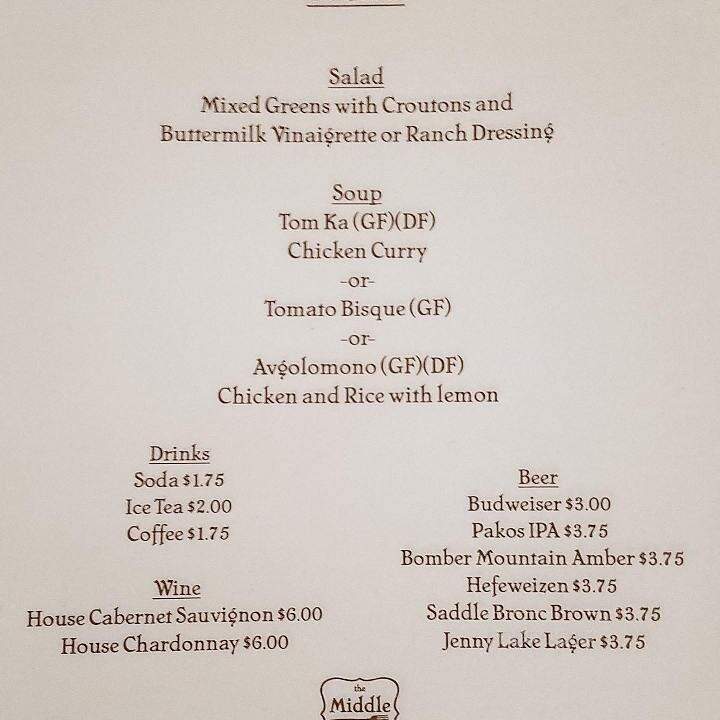 The Middle Fork - Lander, WY menu_pic
