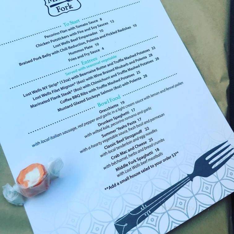 The Middle Fork - Lander, WY menu_pic