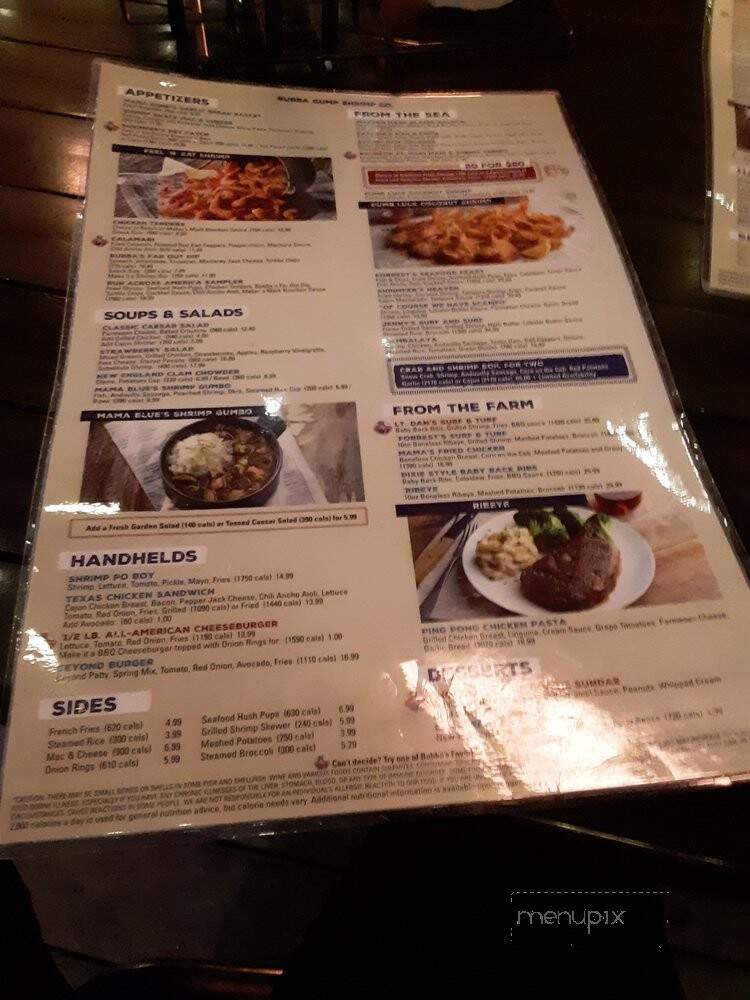Bubba Gump Shrimp Co - Laughlin, NV menu_pic