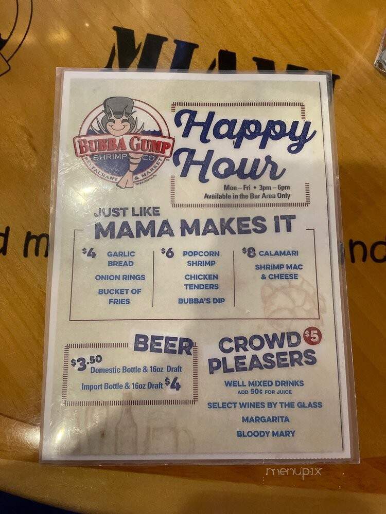 Bubba Gump Shrimp Co - Laughlin, NV menu_pic