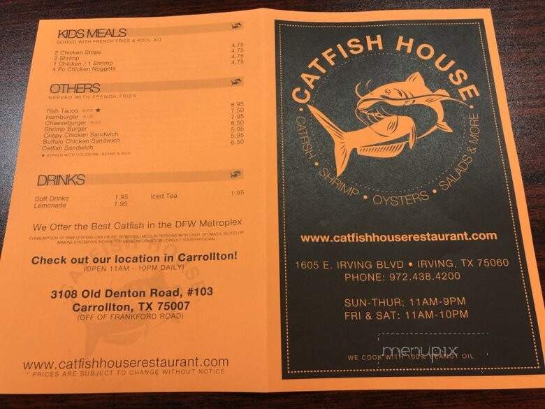Catfish House - Irving, TX menu_pic