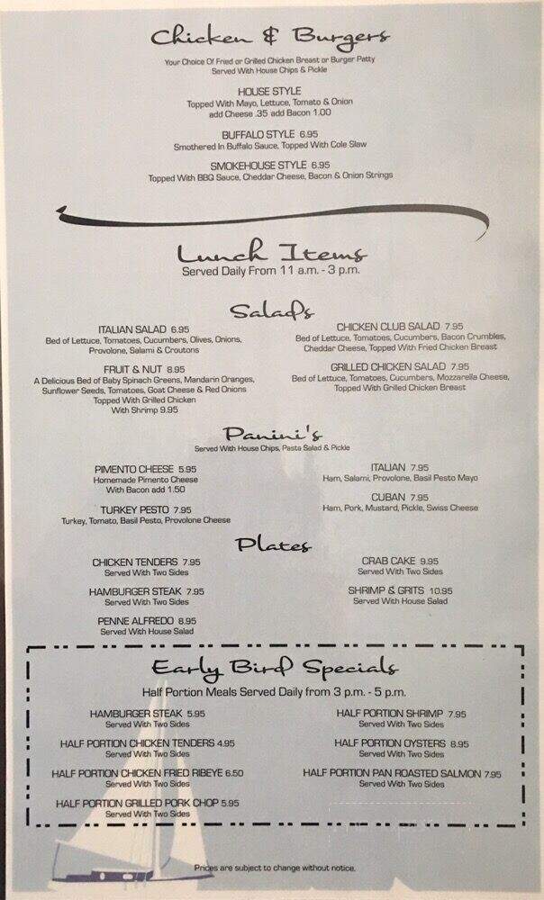 Lamb's Marina Restaurant & Market - Camden, NC menu_pic
