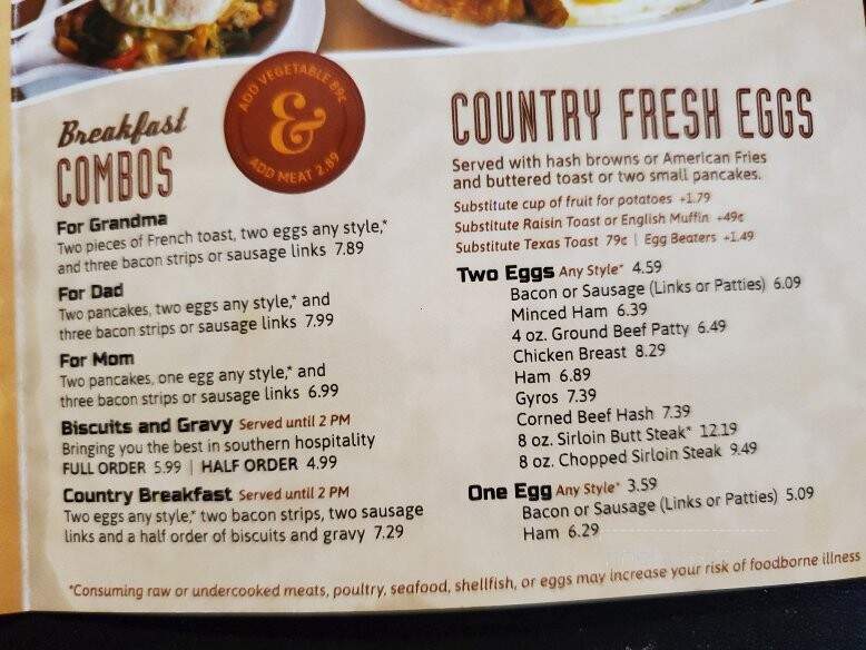 Eagle Inn Family Restaurant - Janesville, WI menu_pic