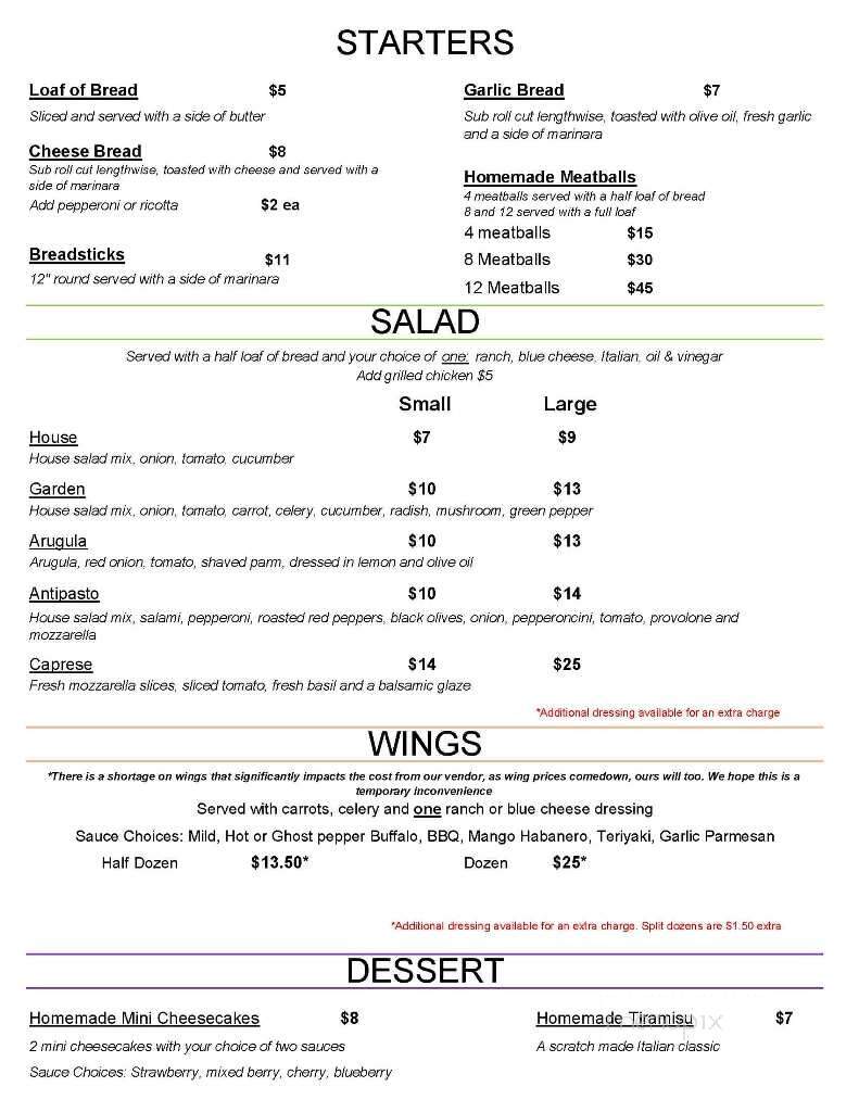Lina's Pizza - Granby, CO menu_pic