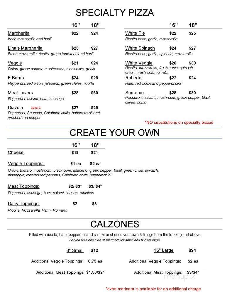 Lina's Pizza - Granby, CO menu_pic