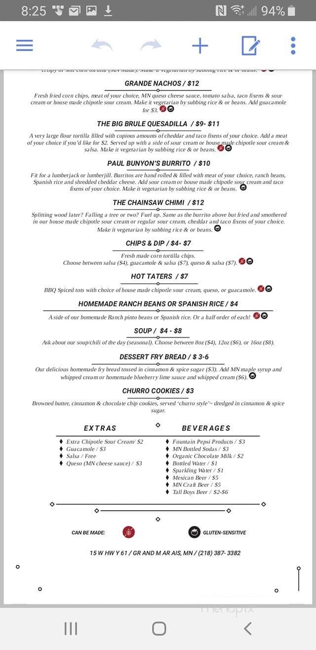 Hungry Hippie Tacos - Duluth, MN menu_pic