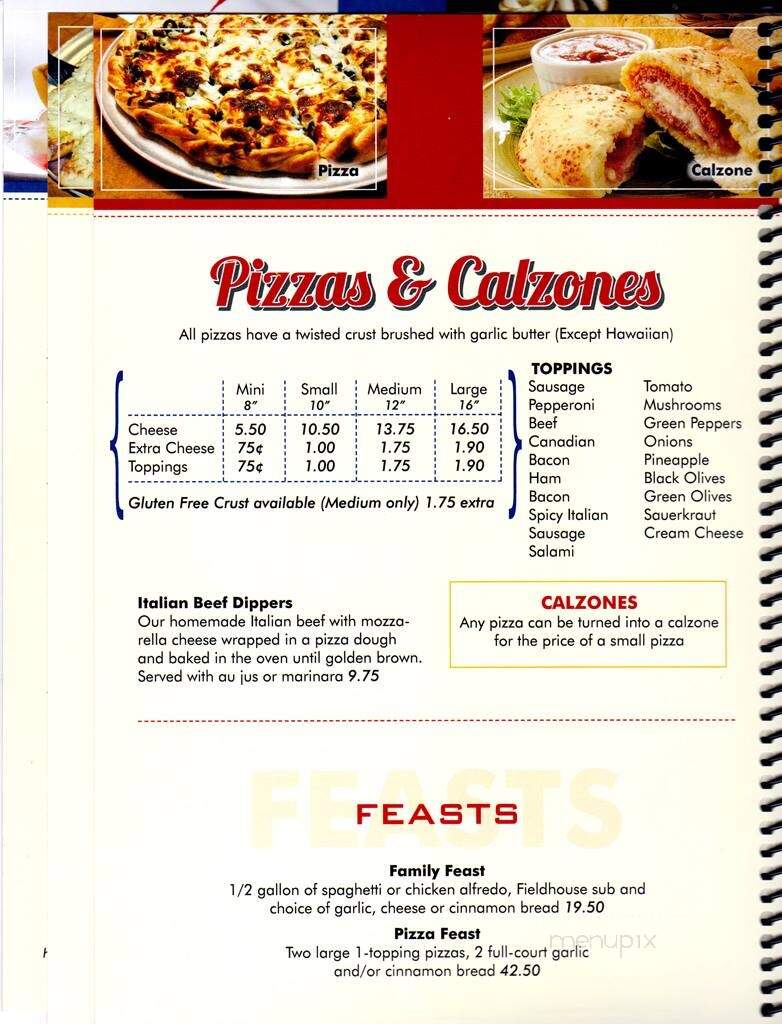Half Court Pizza at Alexis Fieldhouse - Alexis, IL menu_pic