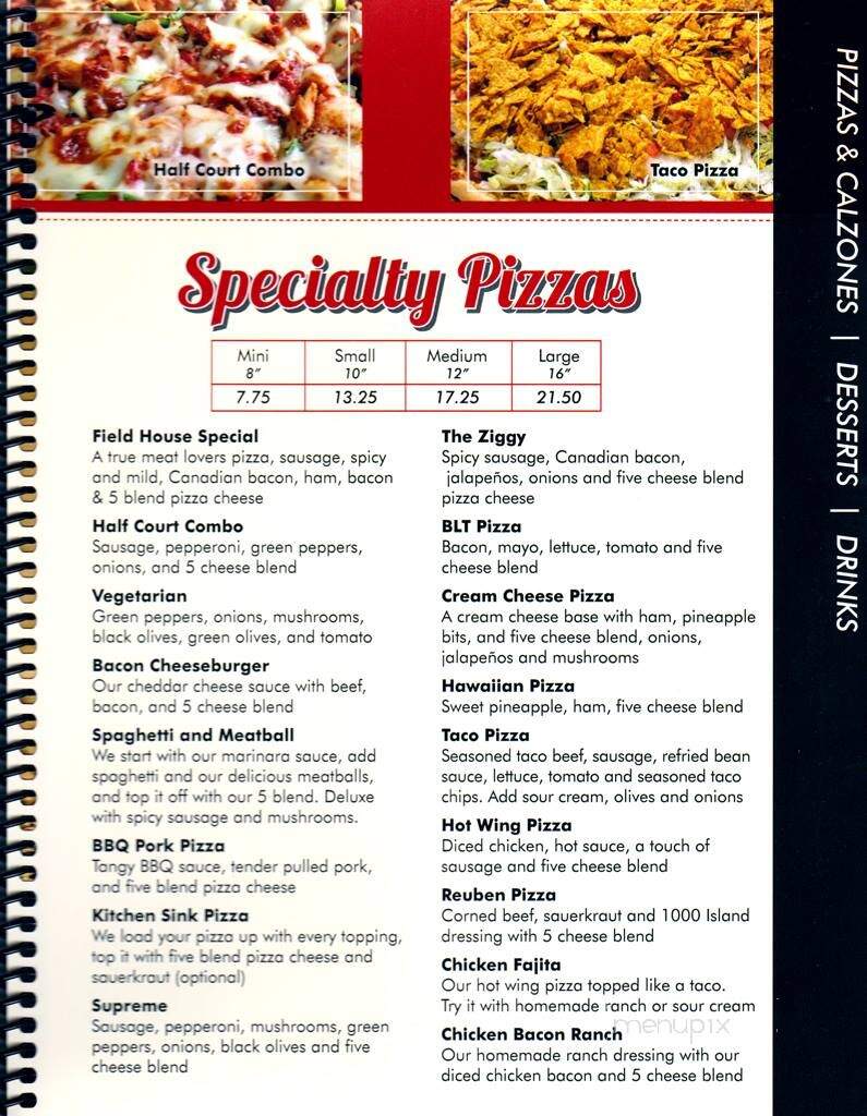 Half Court Pizza at Alexis Fieldhouse - Alexis, IL menu_pic