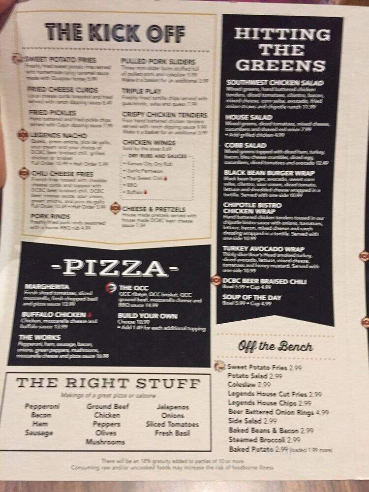 Legends Sports Bar - Quapaw, OK menu_pic
